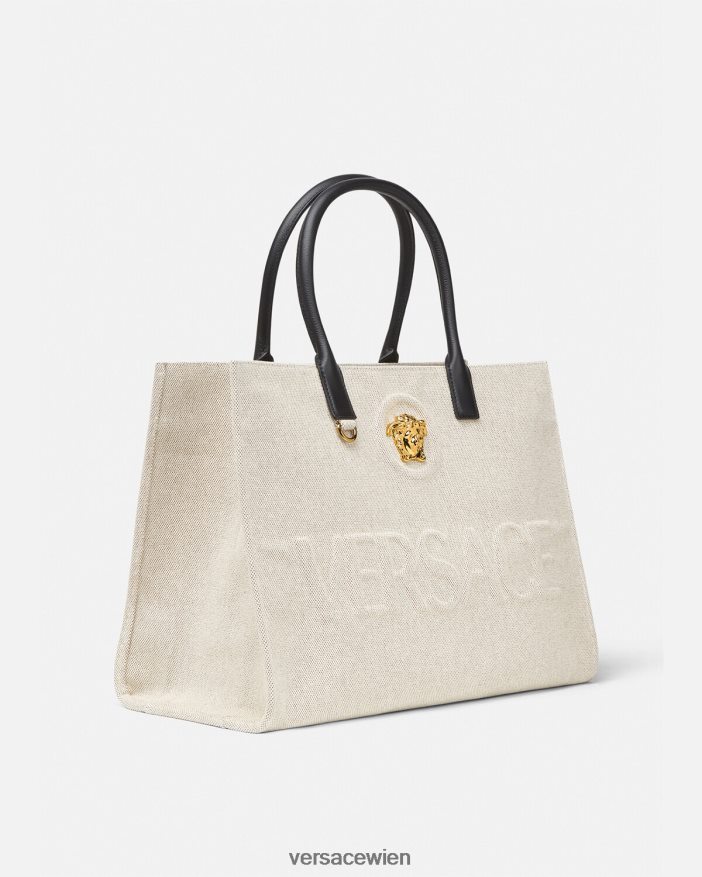 Beige Große La Medusa-Einkaufstasche Versace Frauen Taschen 8N4XJD340