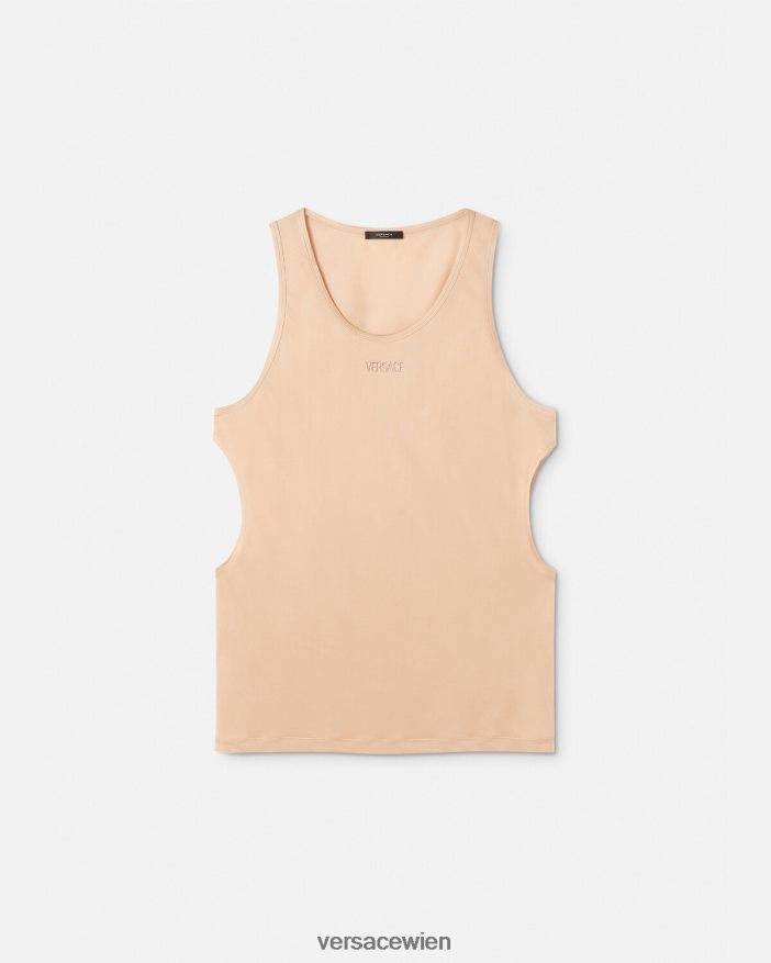 Beige Tanktop mit Ausschnitten Versace Männer Kleidung 8N4XJD1380