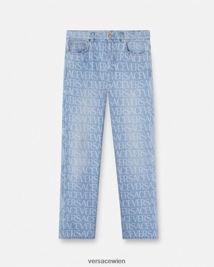 Blau Allover-Jeans Versace Männer Kleidung 8N4XJD1435