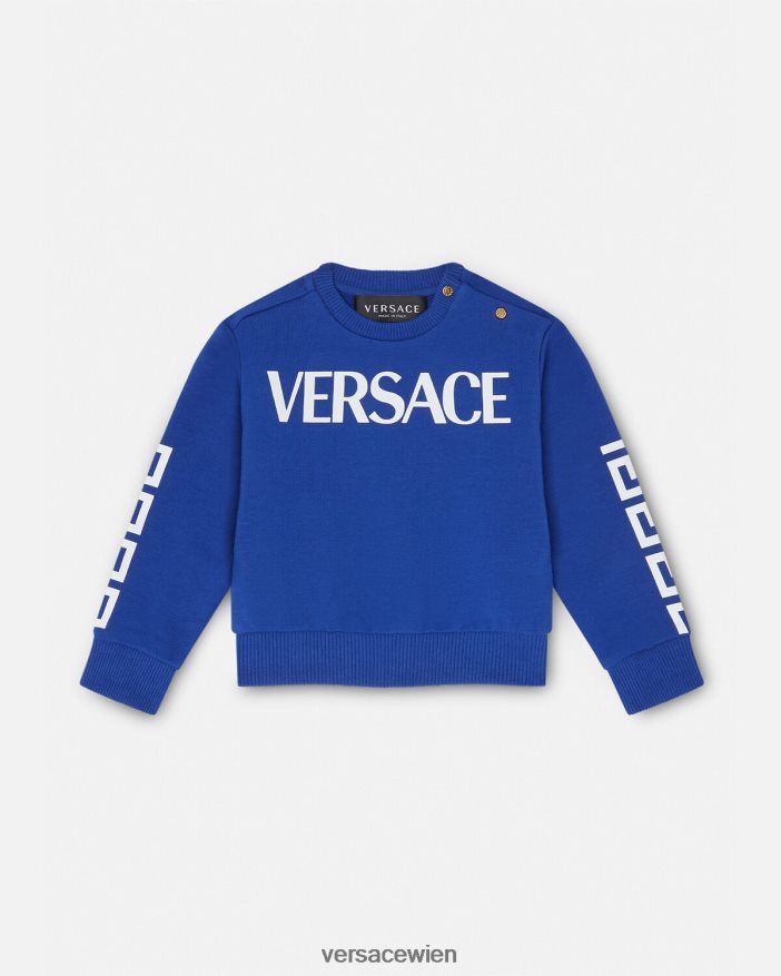 Blau Baby-Sweatshirt mit Logo Versace Kinder Kleidung 8N4XJD1888