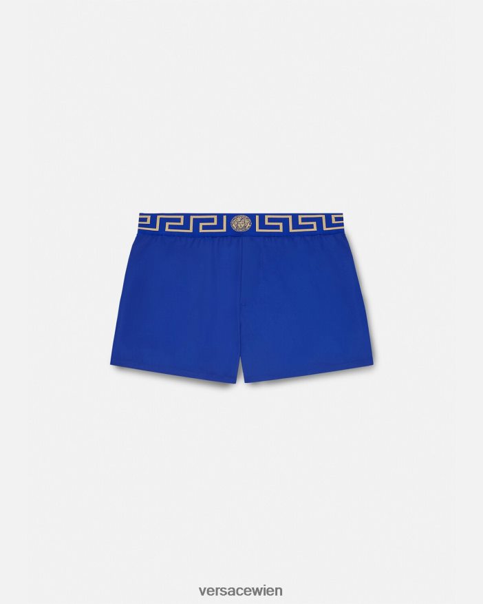 Blau Badeshorts mit Greca-Bordüre Versace Männer Unterwäsche und Strandbekleidung 8N4XJD1808