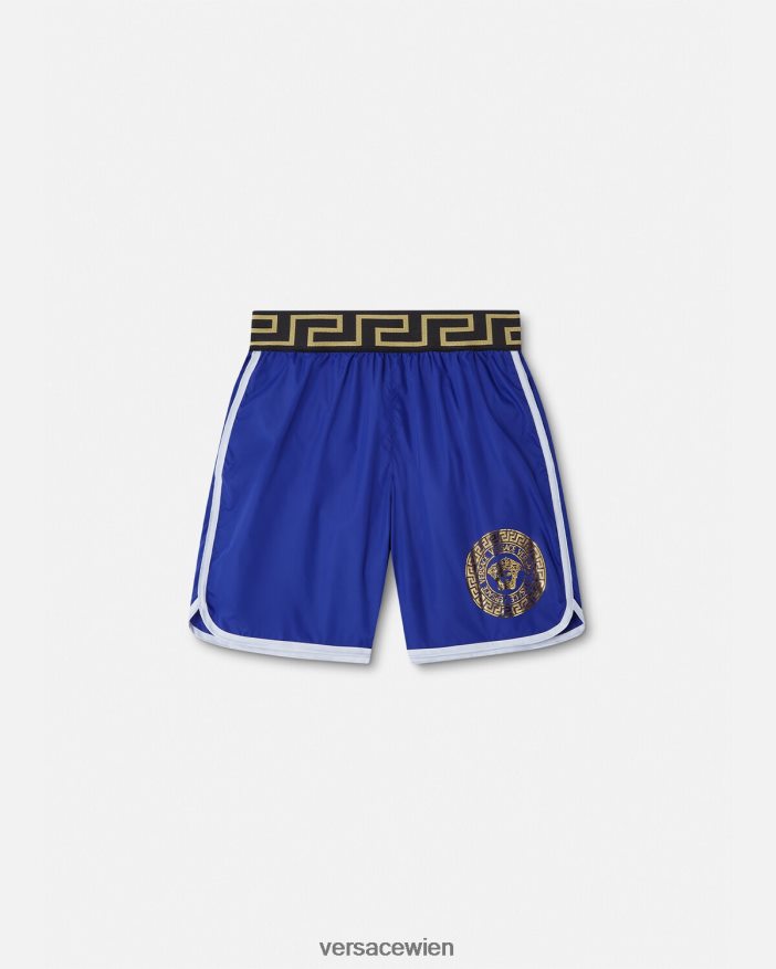 Blau Badeshorts mit Medusa-Greca-Bordüre Versace Kinder Kleidung 8N4XJD2113