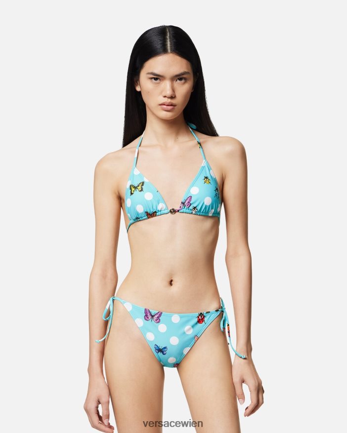 Blau Bikinihose mit Schmetterlingen Versace Frauen Unterwäsche und Strandbekleidung 8N4XJD1132