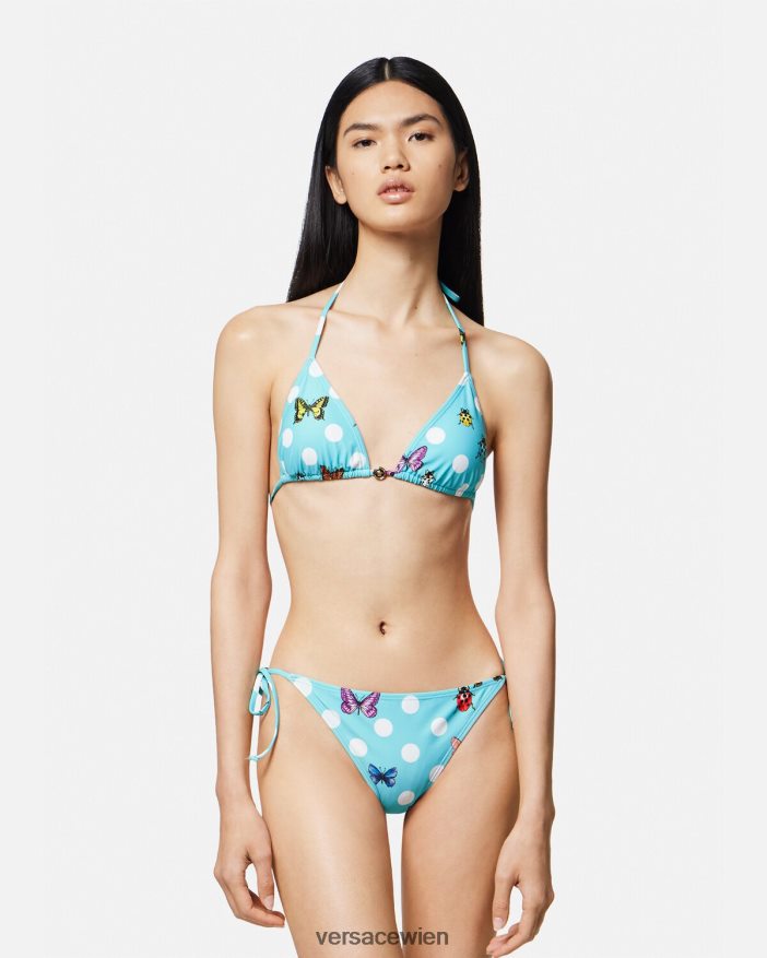 Blau Bikinioberteil mit Schmetterlingen Versace Frauen Unterwäsche und Strandbekleidung 8N4XJD1130