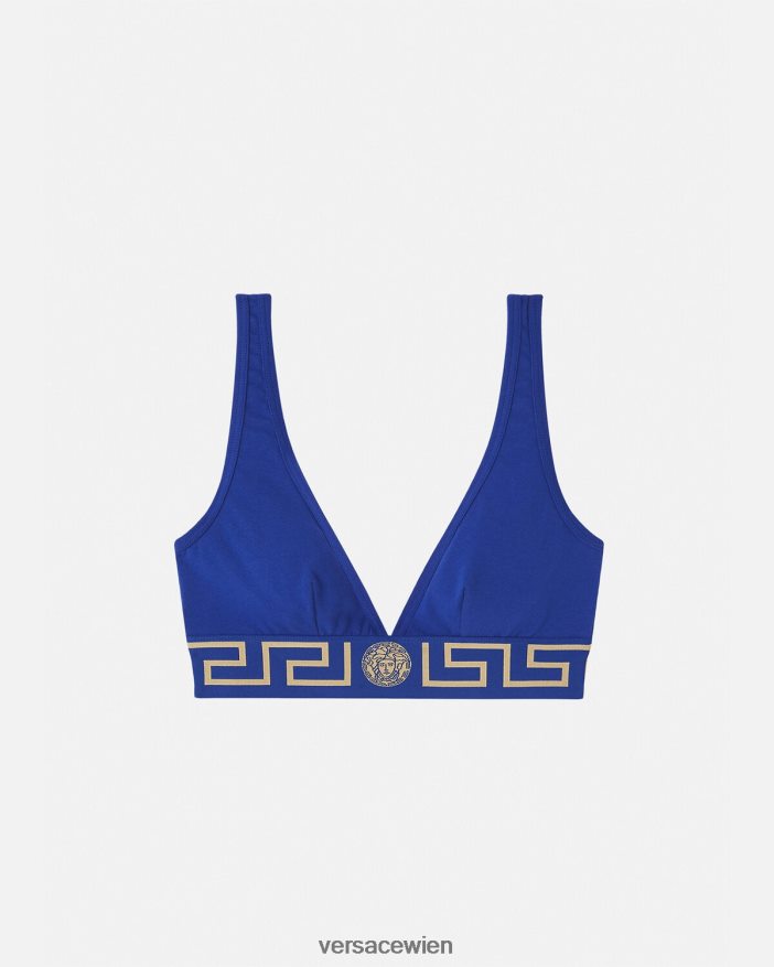 Blau Bralette mit Greca-Bordüre Versace Frauen Unterwäsche und Strandbekleidung 8N4XJD1045