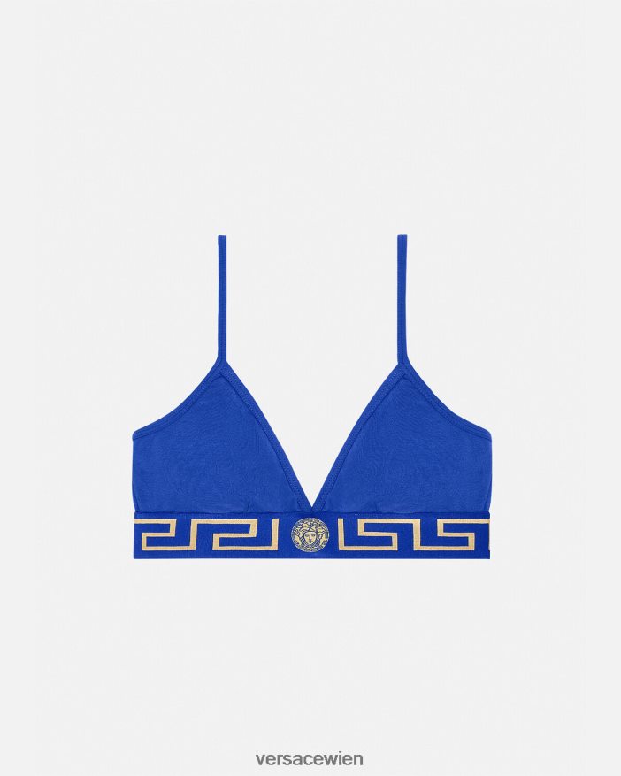 Blau Bralette mit Greca-Bordüre Versace Frauen Unterwäsche und Strandbekleidung 8N4XJD1046