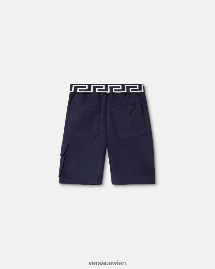 Blau Greca-Shorts Versace Kinder Kleidung 8N4XJD2100