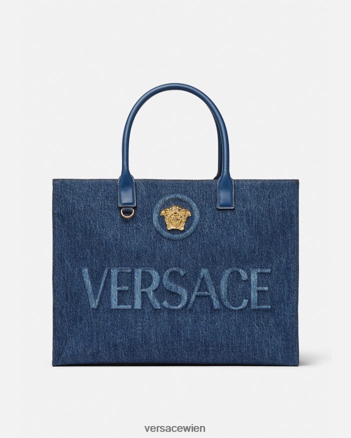 Blau Große La Medusa-Einkaufstasche Versace Frauen Taschen 8N4XJD339