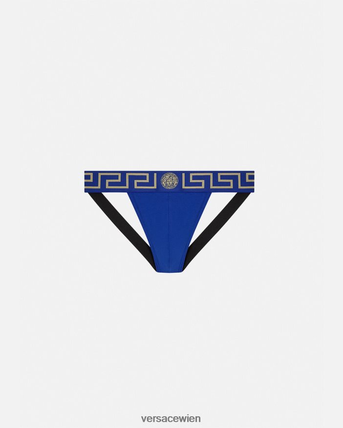 Blau Jockstrap mit Greca-Bordüre Versace Männer Unterwäsche und Strandbekleidung 8N4XJD1777