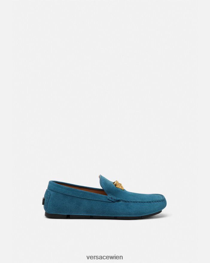 Blau La Medusa-Fahrerschuhe aus Wildleder Versace Männer Schuh 8N4XJD1600