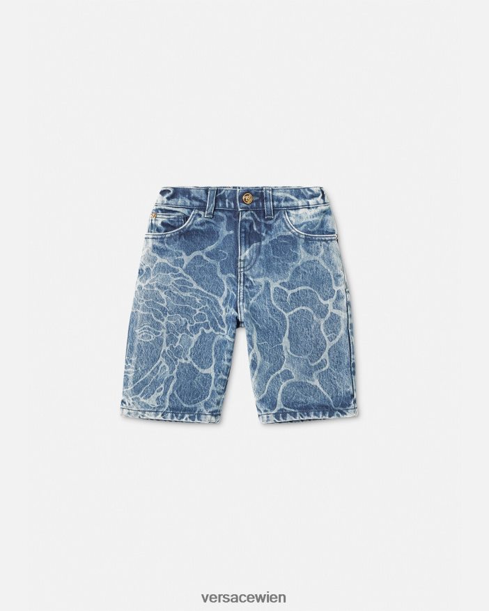 Blau Medusa-Jeansshorts Versace Kinder Kleidung 8N4XJD2128