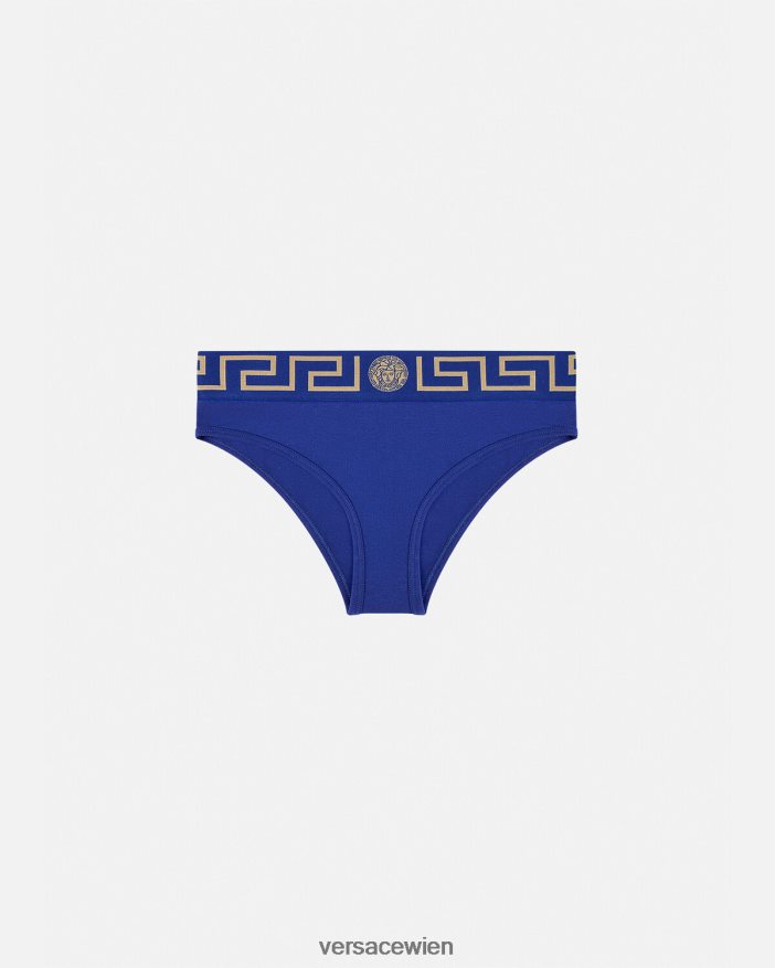 Blau Slip mit Greca-Bordüre Versace Frauen Unterwäsche und Strandbekleidung 8N4XJD1061