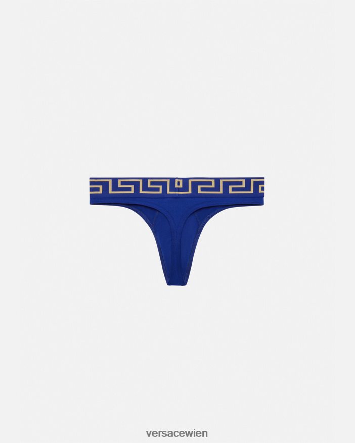 Blau Tanga mit Greca-Bordüre Versace Männer Unterwäsche und Strandbekleidung 8N4XJD1773