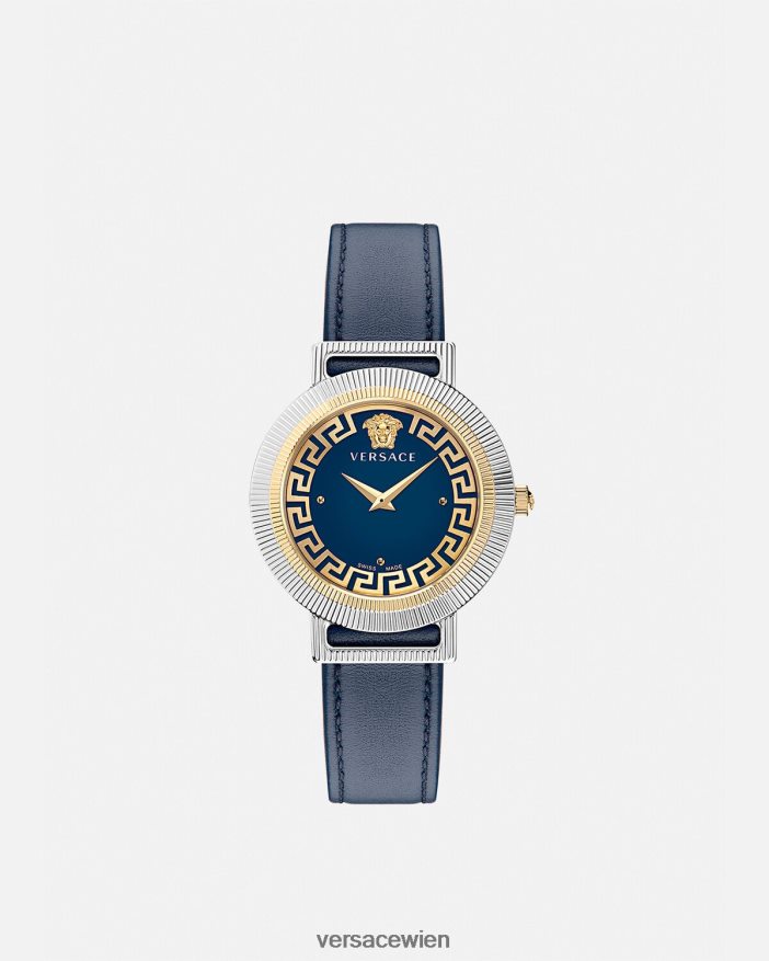 Blau Uhr im Greca-Chic Versace Frauen Zubehör 8N4XJD961