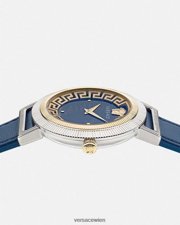 Blau Uhr im Greca-Chic Versace Frauen Zubehör 8N4XJD961