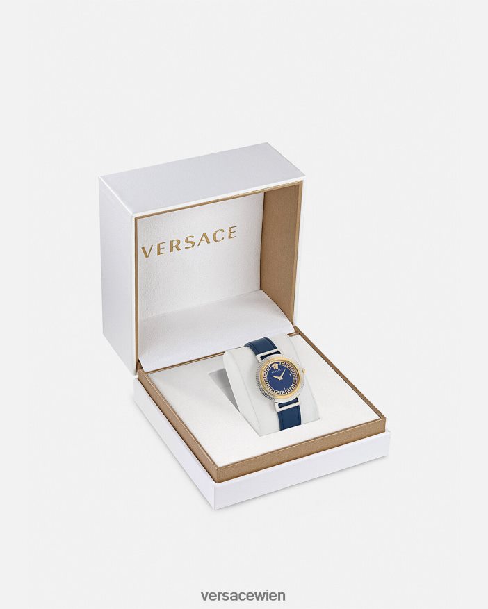 Blau Uhr im Greca-Chic Versace Frauen Zubehör 8N4XJD961