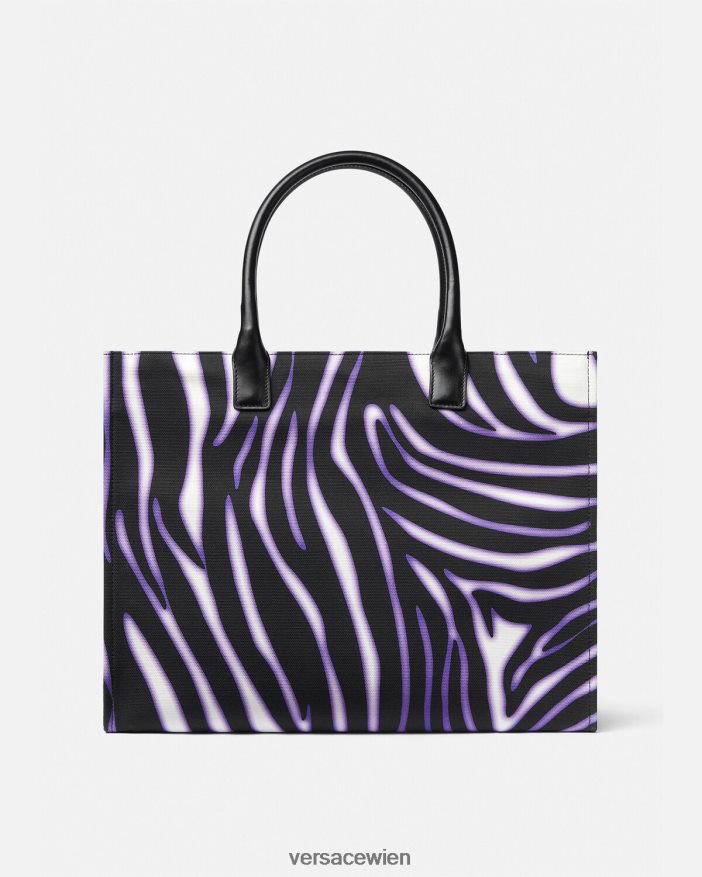 Druck  Violett Große Einkaufstasche mit Zebramuster Versace Frauen Taschen 8N4XJD349