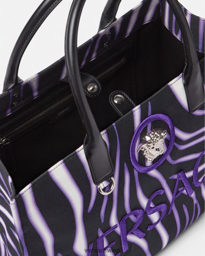 Druck  Violett Große Einkaufstasche mit Zebramuster Versace Frauen Taschen 8N4XJD349