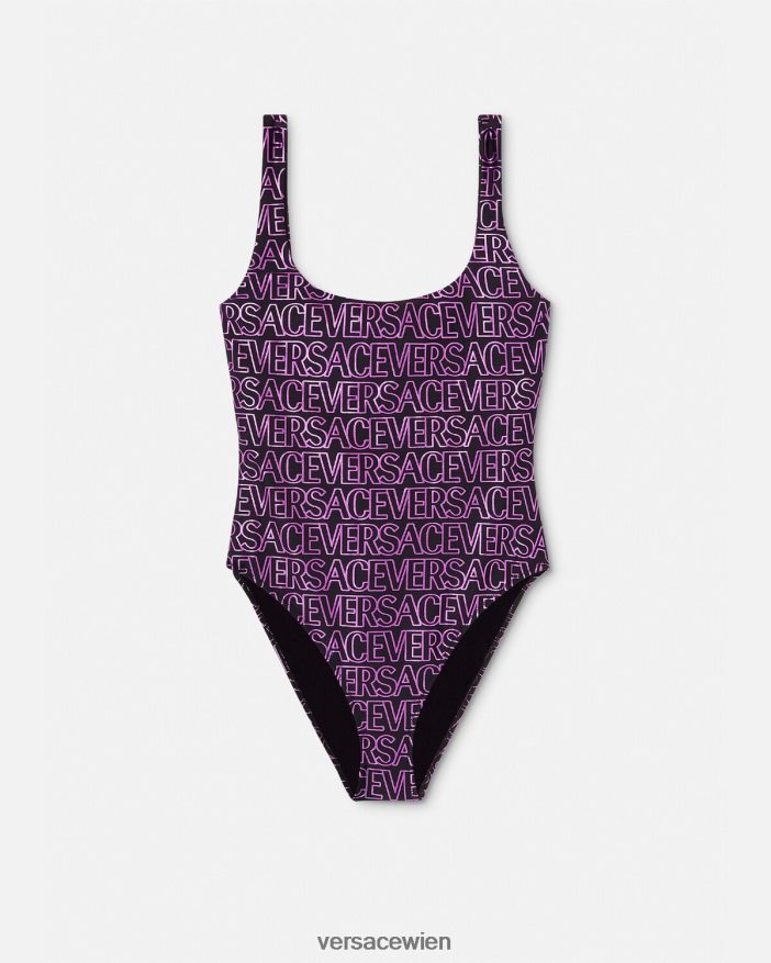 Fuchsia  Druck Allover-Badeanzug Versace Frauen Unterwäsche und Strandbekleidung 8N4XJD1169