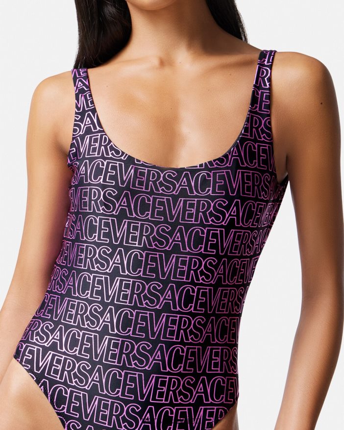 Fuchsia  Druck Allover-Badeanzug Versace Frauen Unterwäsche und Strandbekleidung 8N4XJD1169