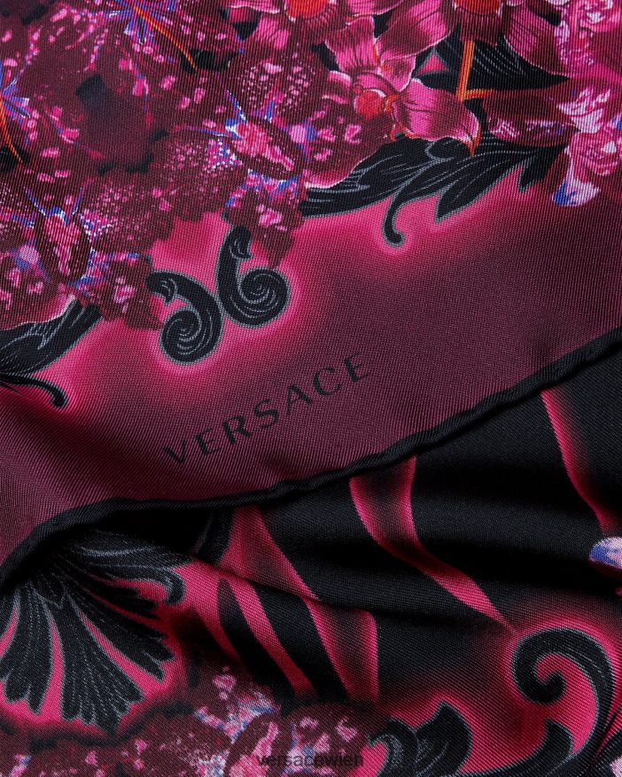 Fuchsia  Druck Orchideen-Barocco-Seidenfoulard Versace Frauen Zubehör 8N4XJD920