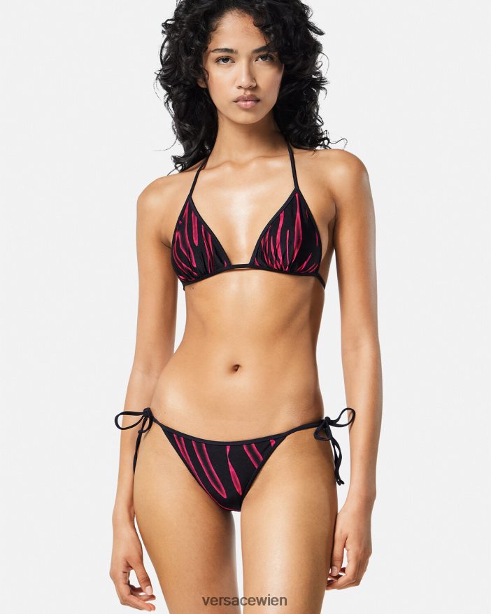 Fuchsia  Druck Wende-Allover-Bikinioberteil Versace Frauen Unterwäsche und Strandbekleidung 8N4XJD1165