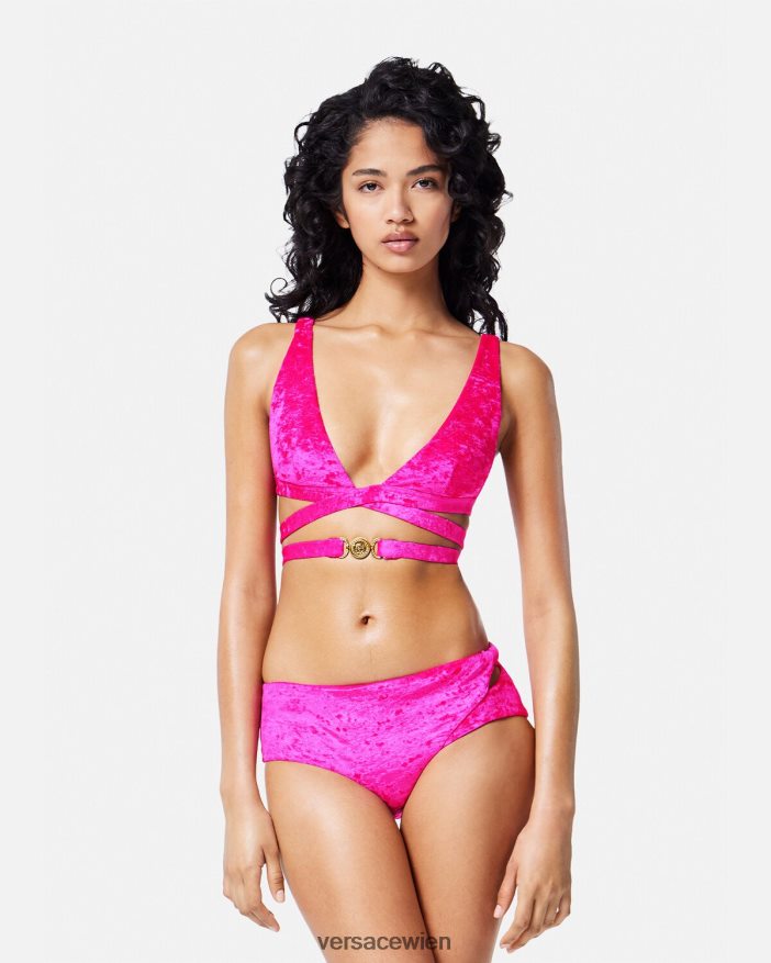 Fuchsie Bikini-Slip aus gerolltem Samt Versace Frauen Unterwäsche und Strandbekleidung 8N4XJD1174