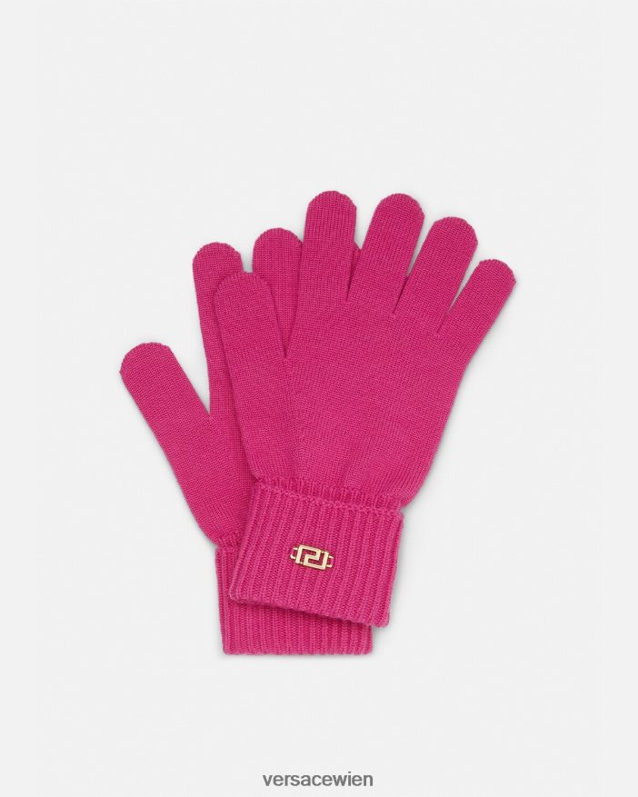 Fuchsie Handschuhe aus Greca-Strick Versace Frauen Zubehör 8N4XJD876