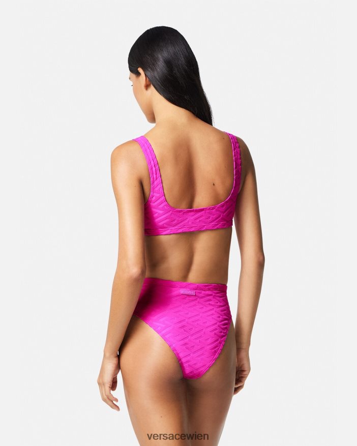 Fuchsie La Greca Handtuch-Bikinioberteil Versace Frauen Unterwäsche und Strandbekleidung 8N4XJD1182