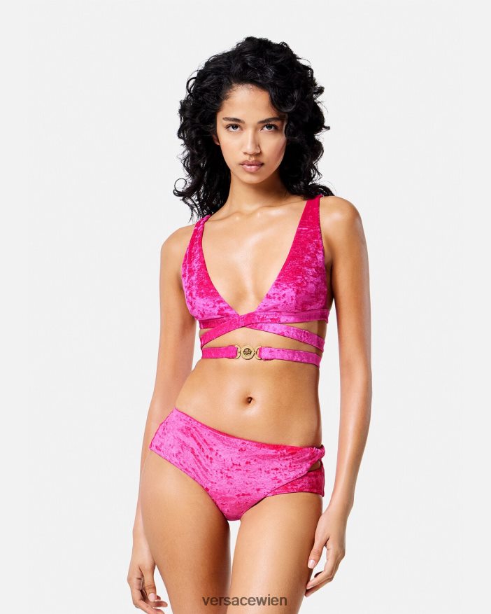 Fuchsie Medusa \95 Samt-Bikinioberteil Versace Frauen Unterwäsche und Strandbekleidung 8N4XJD1173