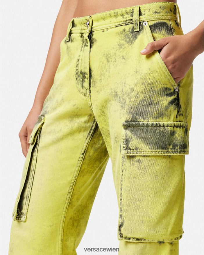 Gelb Cargo-Jeans im Used-Look Versace Frauen Kleidung 8N4XJD225