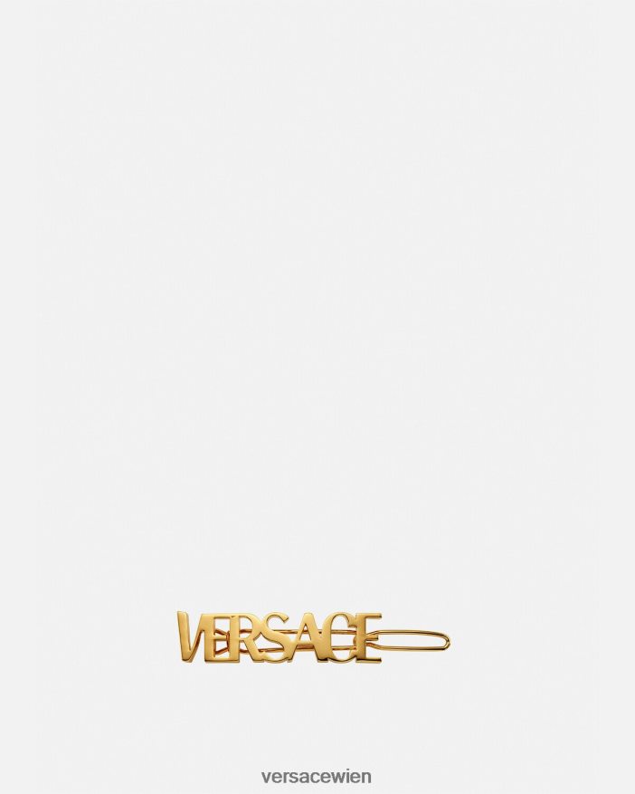 Gold Haarspange mit Logo links Versace Frauen Zubehör 8N4XJD849