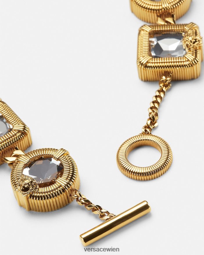 Gold Halskette mit Medusa-Biggie-Kristall Versace Frauen Zubehör 8N4XJD847