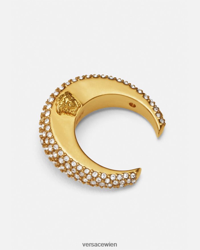 Gold Kristall-Galaxie-Mond-Ring Versace Frauen Zubehör 8N4XJD733