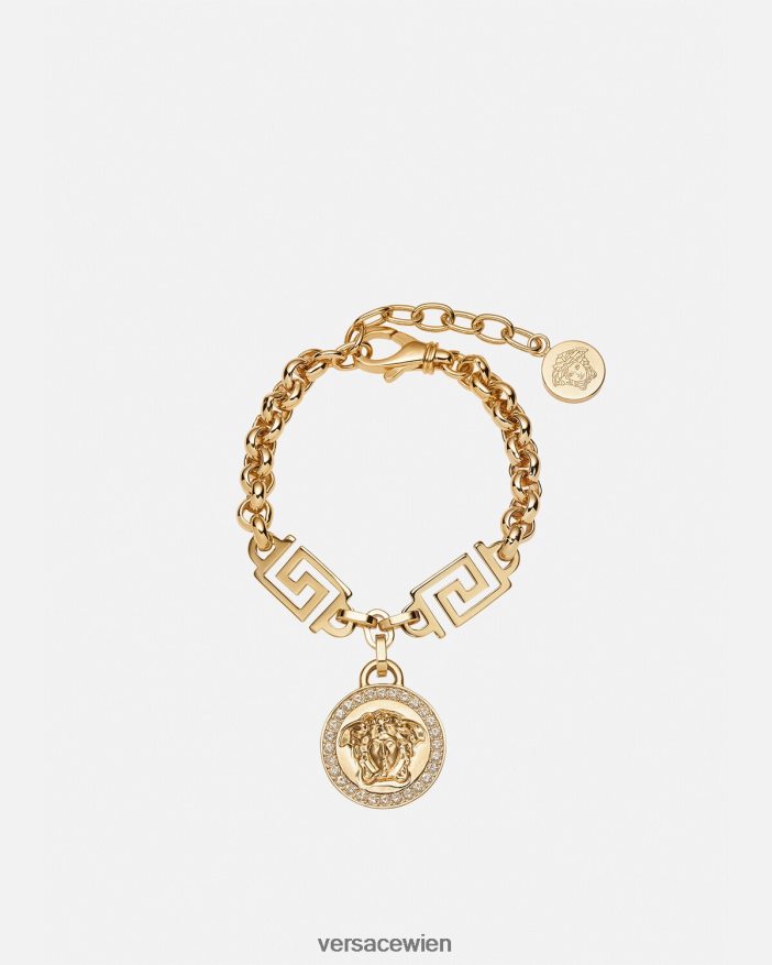 Gold Kristall-La-Medusa-Greca-Armband Versace Frauen Zubehör 8N4XJD743