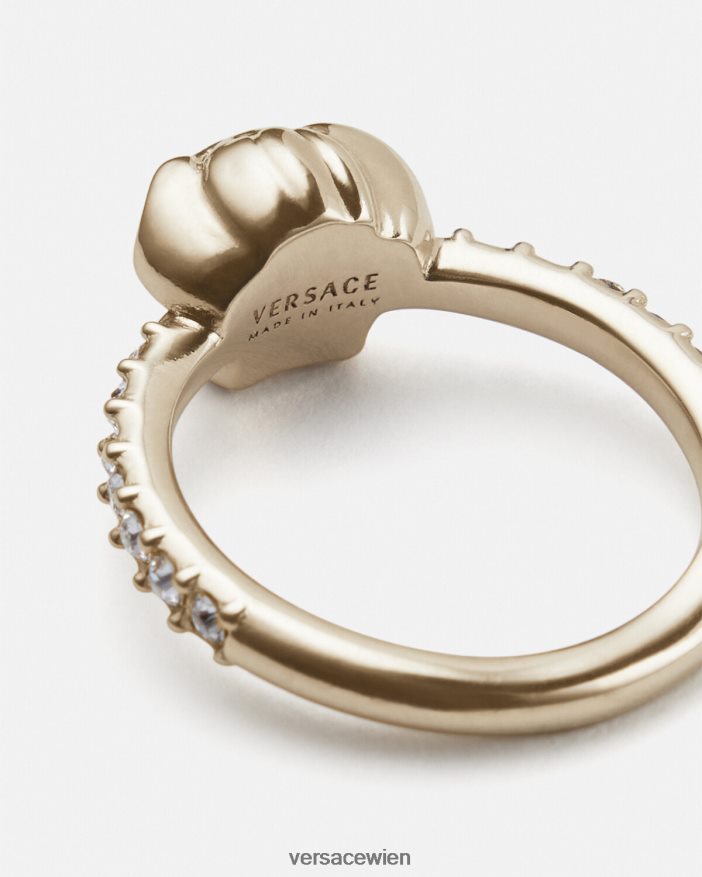 Gold Kristall-La-Medusa-Ring Versace Frauen Zubehör 8N4XJD782