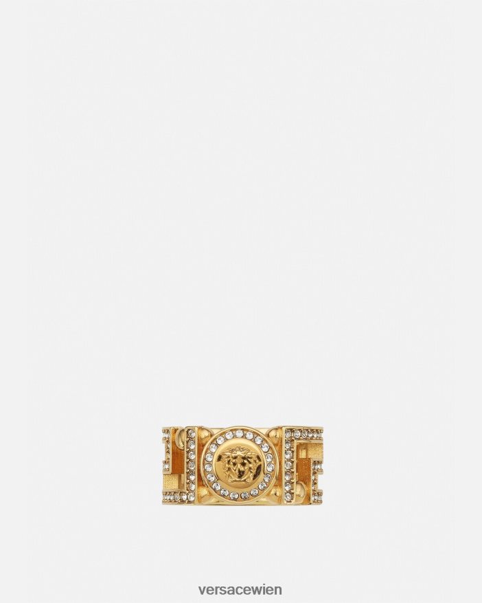 Gold Kristall-Medusa-Greca-Ring Versace Frauen Zubehör 8N4XJD756