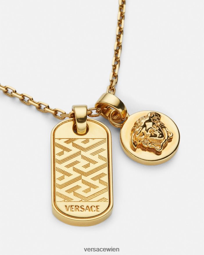 Gold La Greca-Tag-Halskette Versace Männer Zubehör 8N4XJD1688