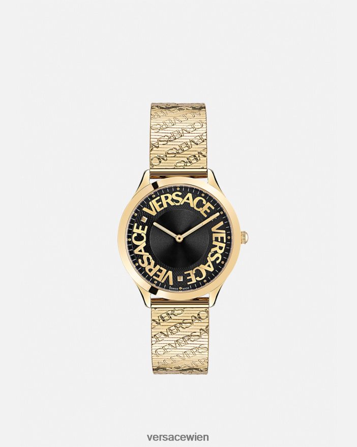 Gold Logo-Halo-Uhr Versace Frauen Zubehör 8N4XJD970