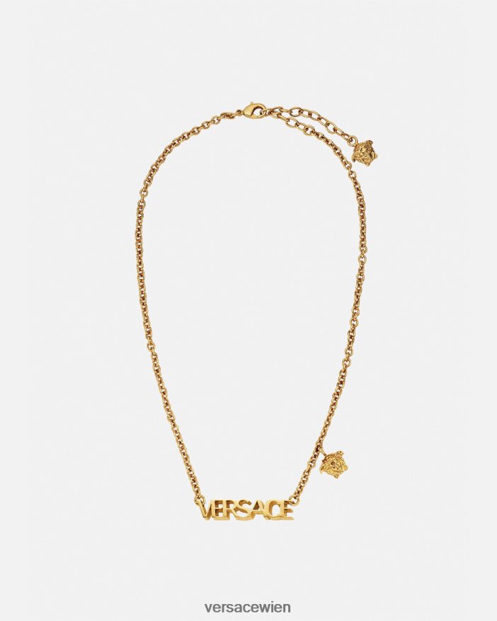 Gold Logo-Halskette Versace Frauen Zubehör 8N4XJD801