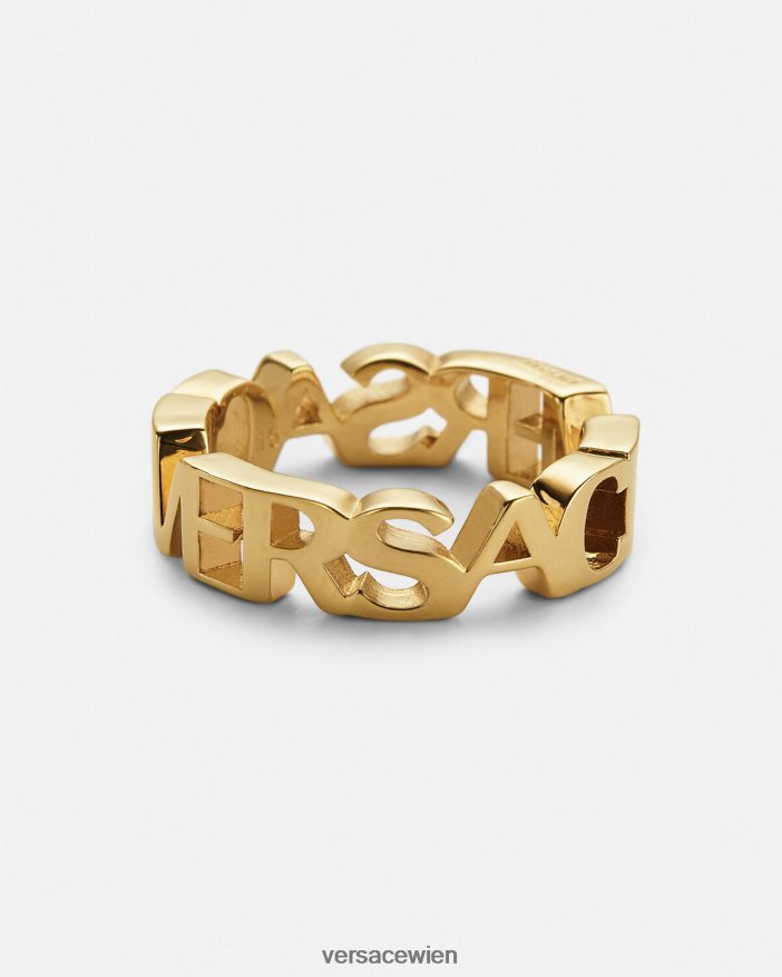 Gold Logo-Ring Versace Frauen Zubehör 8N4XJD805