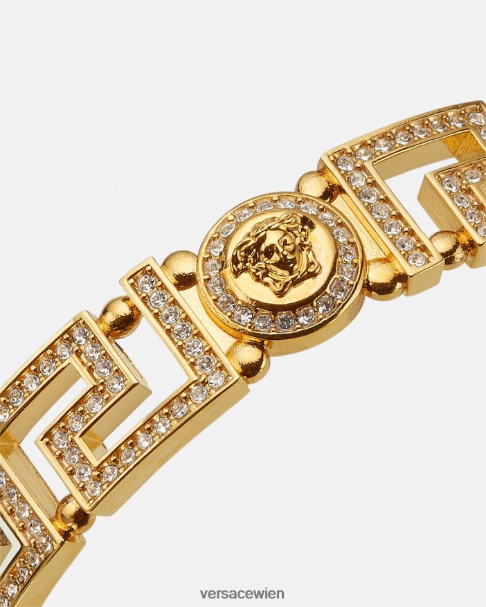 Gold Manschettenarmband mit Medusa-Greca-Kristall Versace Frauen Zubehör 8N4XJD761