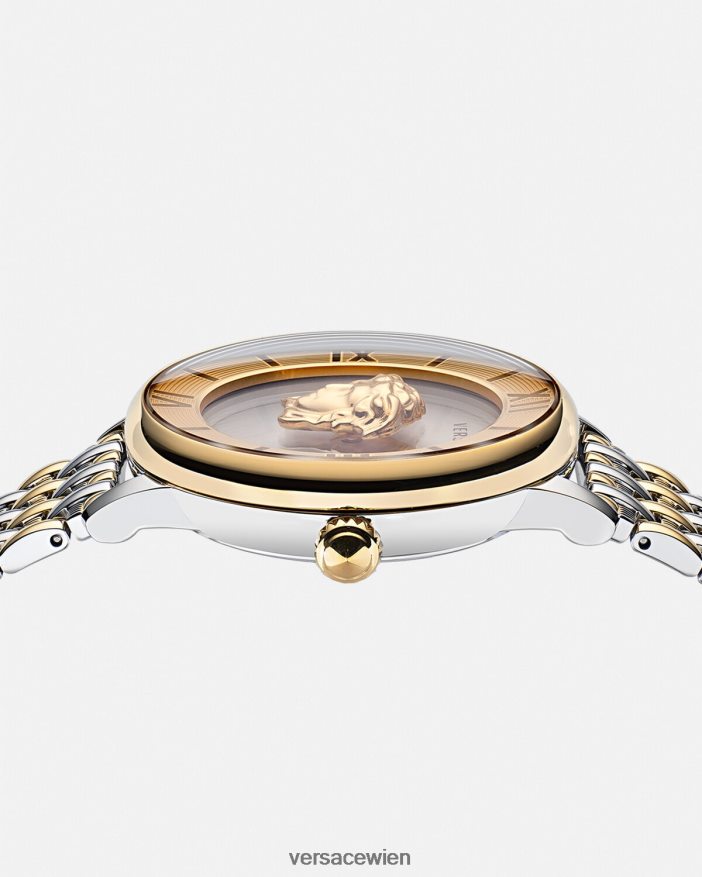 Gold-Silber La Medusa-Uhr Versace Frauen Zubehör 8N4XJD990