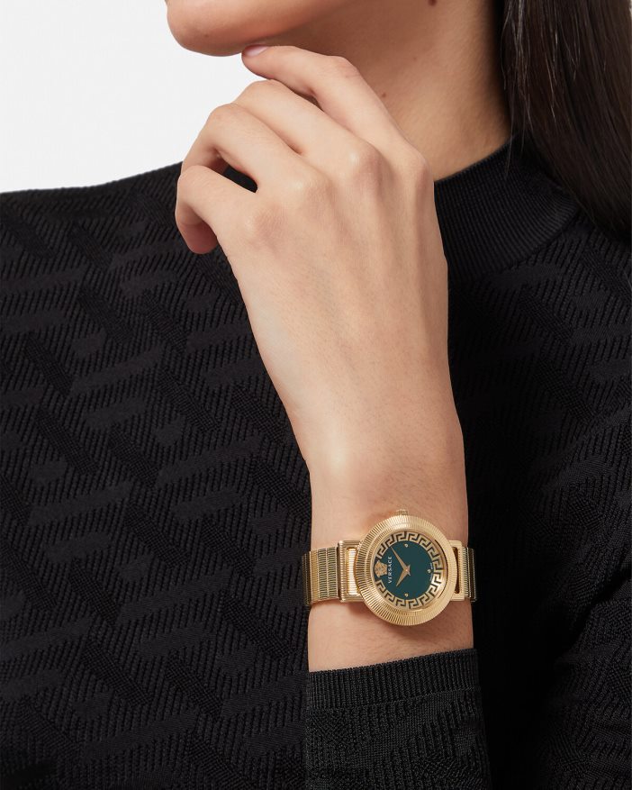 Gold Uhr im Greca-Chic Versace Frauen Zubehör 8N4XJD972