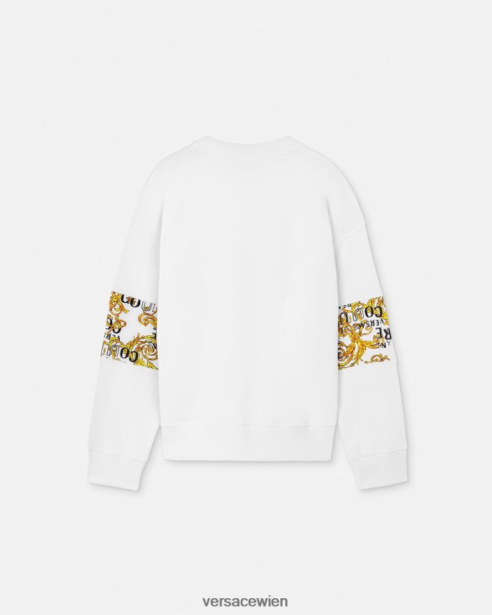 Gold und Weiß Couture-Sweatshirt mit Logo Versace Männer Kleidung 8N4XJD2408