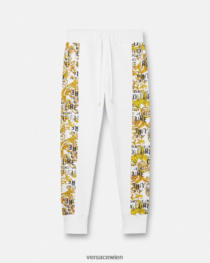 Gold und Weiß Jogginghose mit Logo-Couture Versace Männer Kleidung 8N4XJD2425