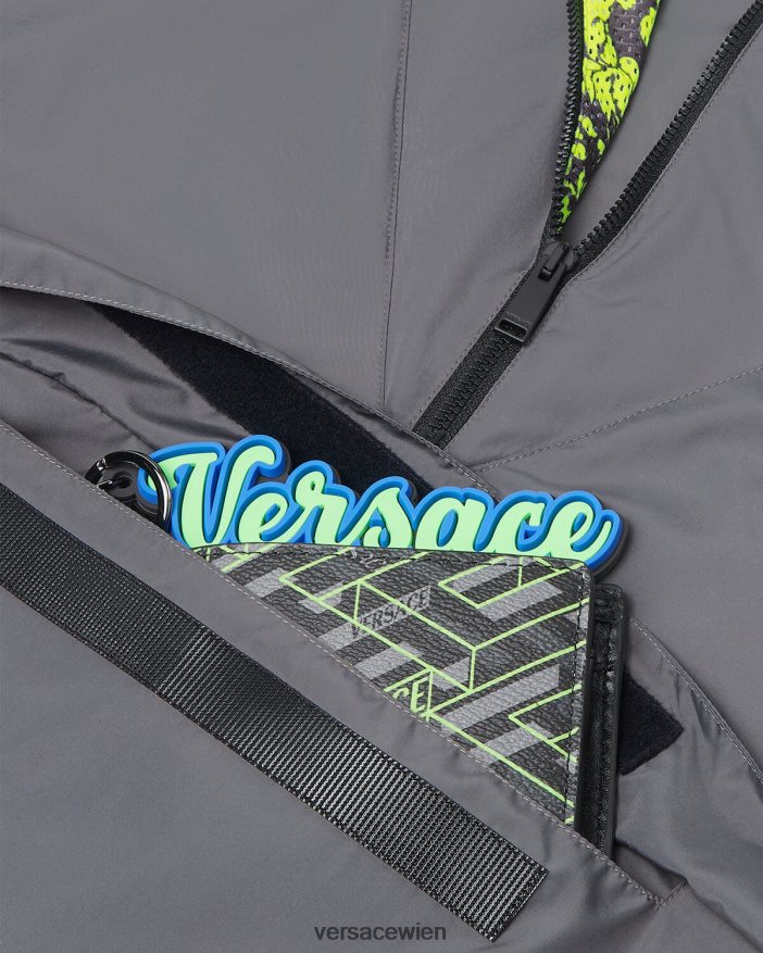 Grau und Limette Gym-Trainingsjacke mit Barocco-Silhouette Versace Männer Kleidung 8N4XJD1461