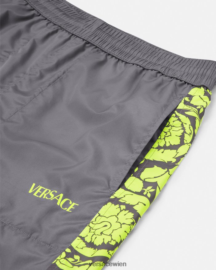 Grau und Limette Sport-Trainingshose mit Barocco-Silhouette Versace Männer Kleidung 8N4XJD1460