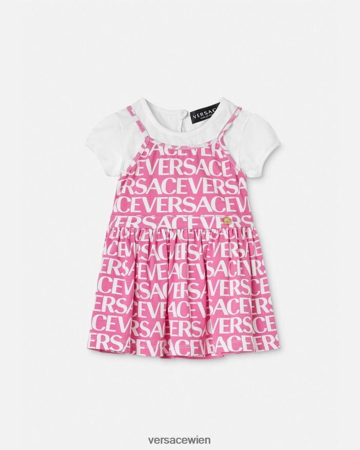 Hell-Pink Allover-Baby-T-Shirt-Kleid Versace Kinder Kleidung 8N4XJD1871