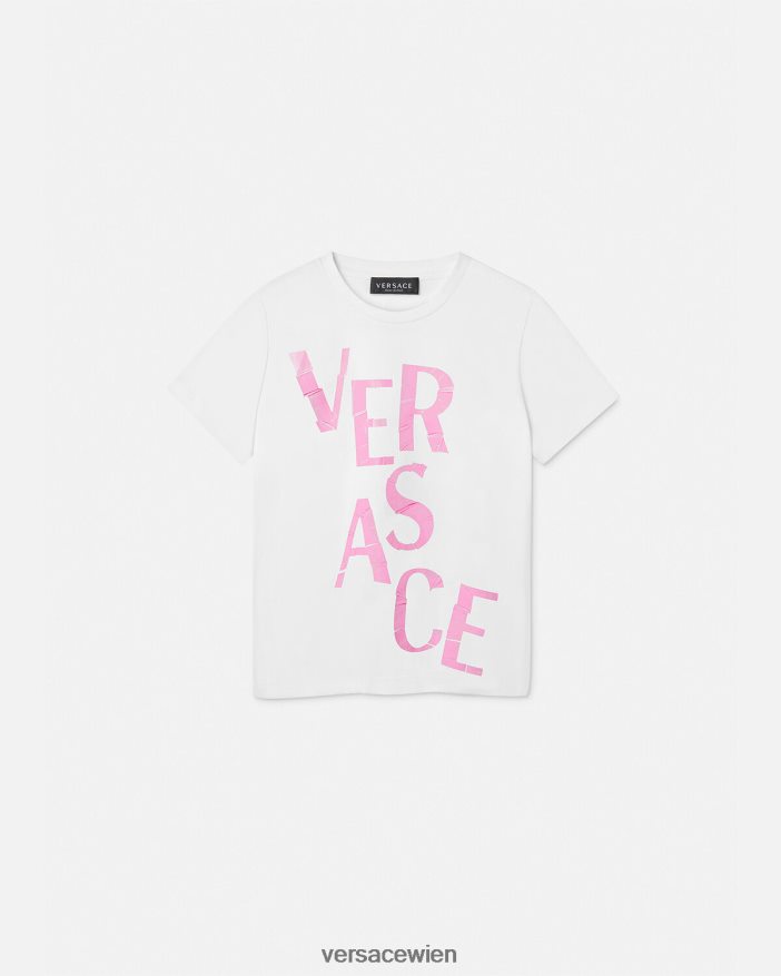 Hell-Pink Logo-T-Shirt Versace Kinder Kleidung 8N4XJD2012